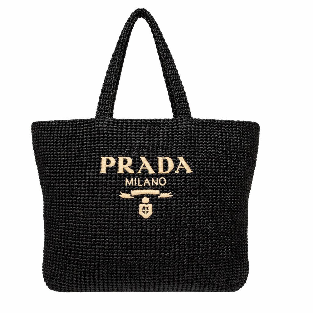 Prada Crochet Logo Tote Bag