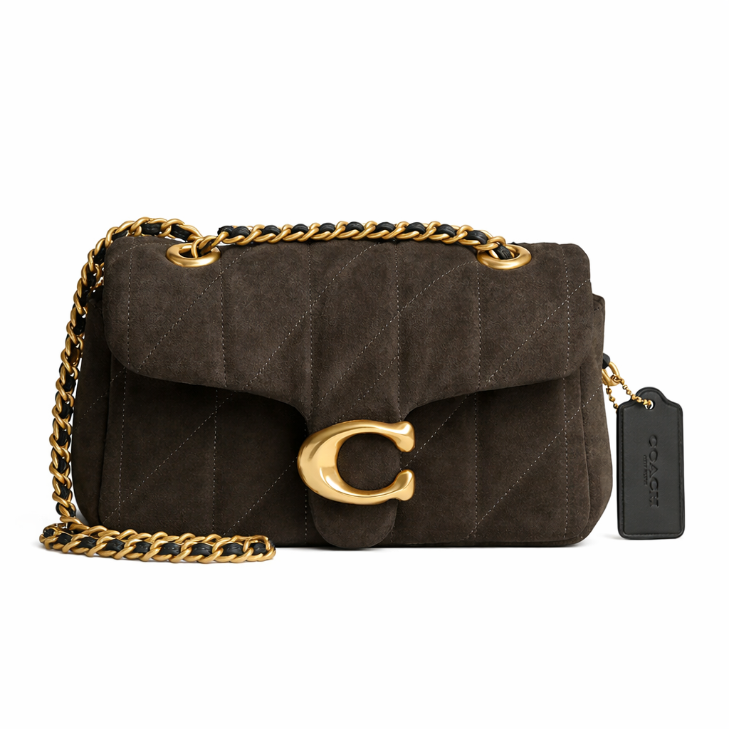 COACH Tabby Suede Quilted Shoulder Bag