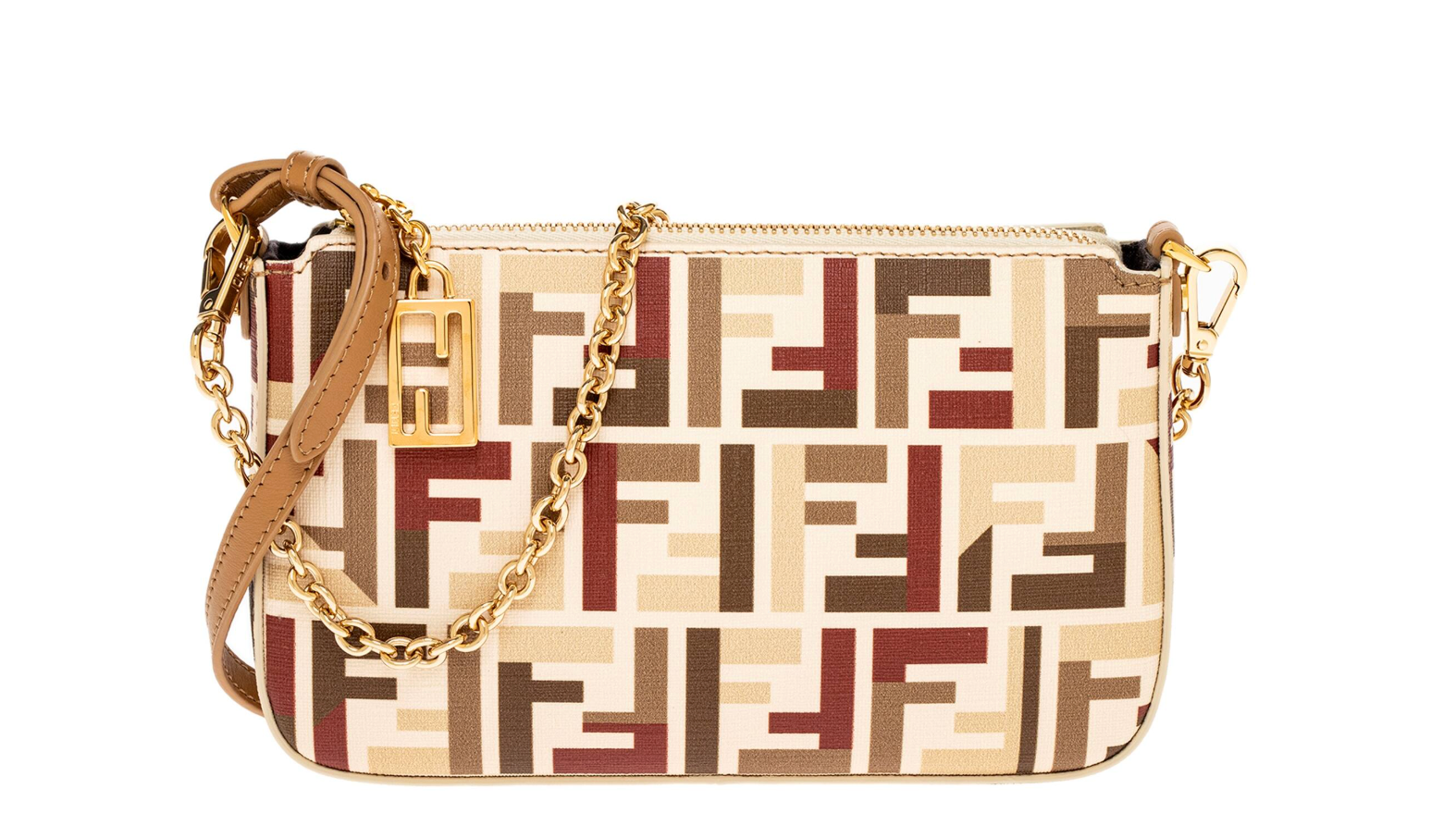 Fendi Baguette Pouch with Chain in Fabric
