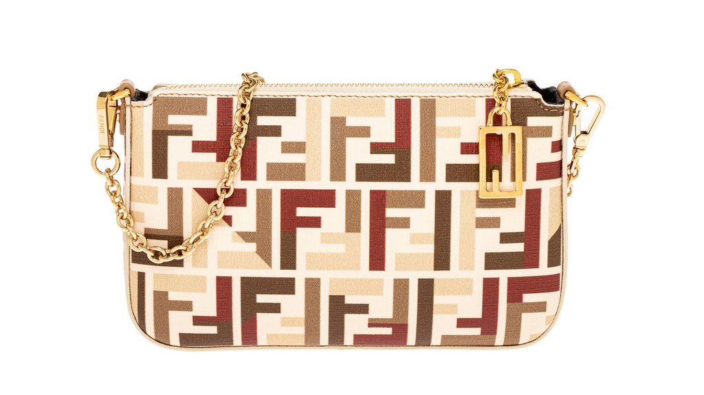 Fendi Baguette Pouch with Chain in Fabric