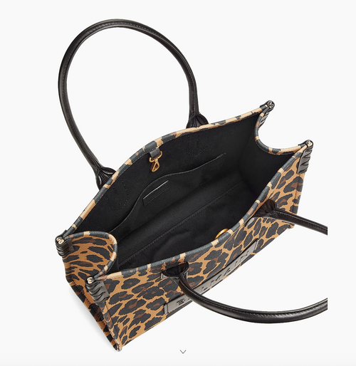 Balmain B-Army Leopard Printed Canvas Tote Bag