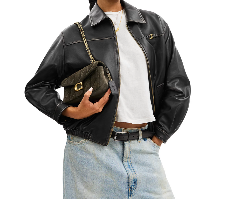 COACH Tabby Suede Quilted Shoulder Bag